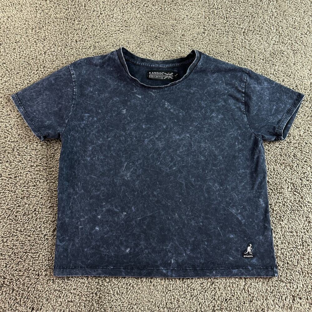 Kangol Shirt Boys Medium Blue Tie Dye Short Sleeve Logo Casual Kids